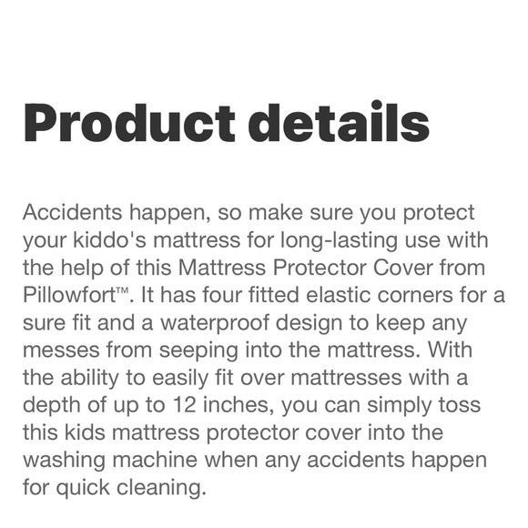 Pillowfort Bedding Pillowfort Waterproof Full Mattress Protector